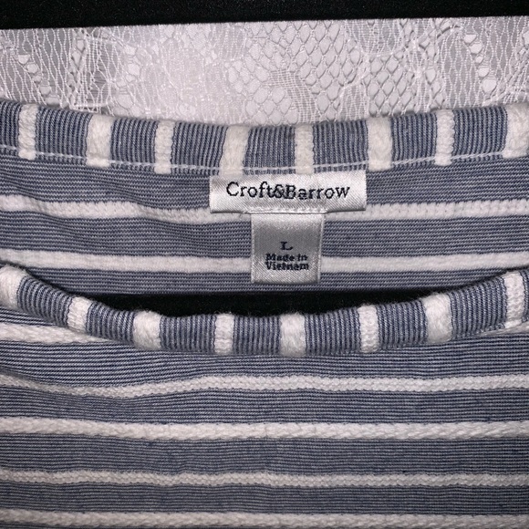 Croft&Borrow Stripped 3/4 Sleeve Top Size Large - Picture 3 of 5